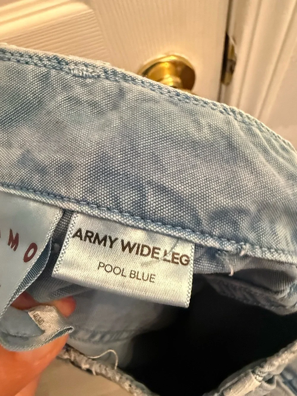 AMO Wide Leg Light Blue Utility Pants - Picture 5 of 7